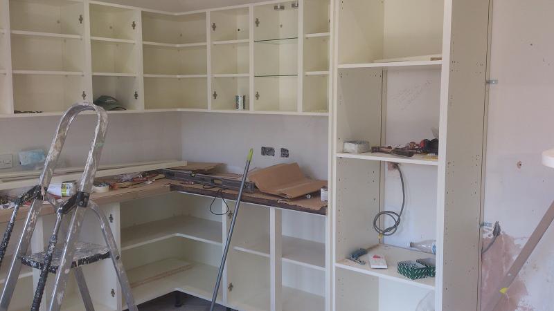 Richmond Ivory Painted kitchen fitted with laminate worktops