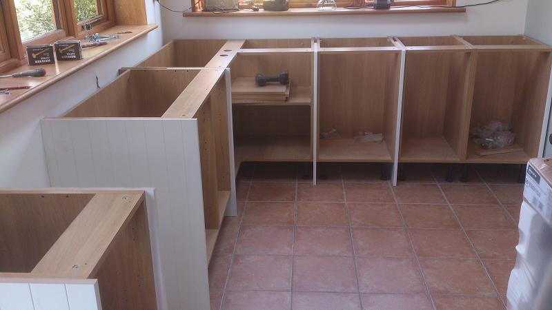 Shaker Wood white kitchen fitted with oak worktops